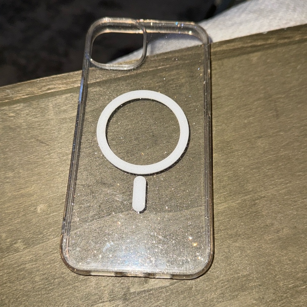 Clear Gold Sparkle iPhone case
